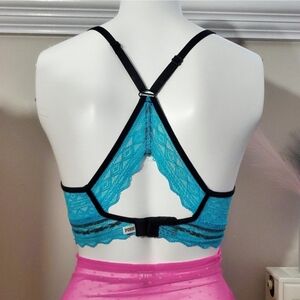 Victorias Secret Pink- Wired Lace Balconette Razerback keyhole Bra